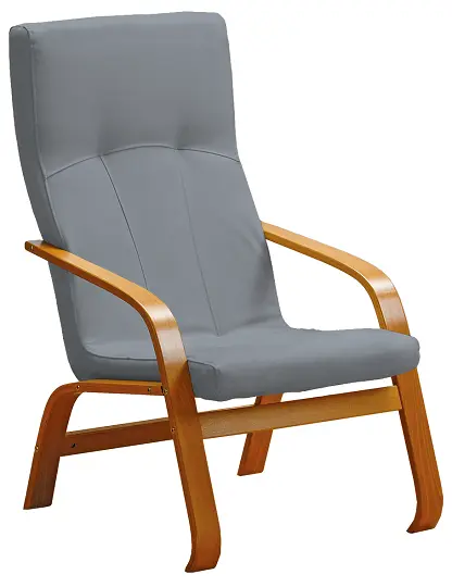 RO - 09 křeslo čalouněné koženkou Oto, dřevěné OTO SA 2 - koženka tmavě šedá